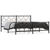 vidaXL Lovos rėmas su galvūgaliu/kojūgaliu, juodas, 183x213cm, metalas