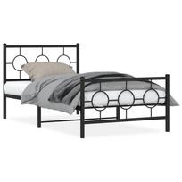 vidaXL Lovos rėmas su galvūgaliu/kojūgaliu, juodas, 100x190cm, metalas