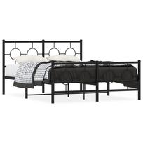vidaXL Lovos rėmas su galvūgaliu/kojūgaliu, juodas, 135x190cm, metalas
