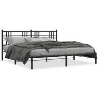 vidaXL Metalinis lovos rėmas su galvūgaliu, juodos spalvos, 183x213cm