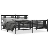 vidaXL Lovos rėmas su galvūgaliu/kojūgaliu, juodas, 183x213cm, metalas