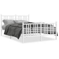 vidaXL Lovos rėmas su galvūgaliu/kojūgaliu, baltas, 137x190cm, metalas