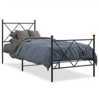 vidaXL Lovos rėmas su galvūgaliu/kojūgaliu, juodas, 80x200cm, metalas