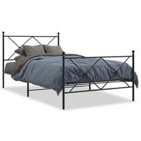 vidaXL Lovos rėmas su galvūgaliu/kojūgaliu, juodas, 100x190cm, metalas