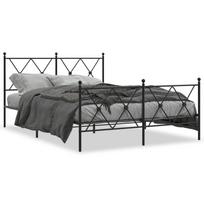 vidaXL Lovos rėmas su galvūgaliu/kojūgaliu, juodas, 137x190cm, metalas