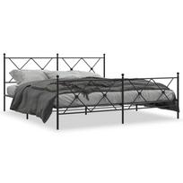 vidaXL Lovos rėmas su galvūgaliu/kojūgaliu, juodas, 183x213cm, metalas