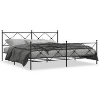vidaXL Lovos rėmas su galvūgaliu/kojūgaliu, juodas, 193x203cm, metalas