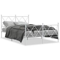 vidaXL Lovos rėmas su galvūgaliu/kojūgaliu, baltas, 120x190cm, metalas
