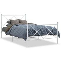 vidaXL Lovos rėmas su galvūgaliu/kojūgaliu, baltas, 107x203cm, metalas
