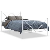 vidaXL Lovos rėmas su galvūgaliu/kojūgaliu, baltas, 100x190cm, metalas