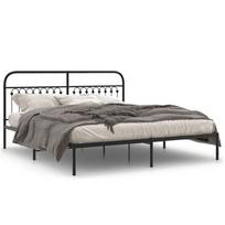 vidaXL Metalinis lovos rėmas su galvūgaliu, juodos spalvos, 183x213cm