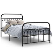 vidaXL Lovos rėmas su galvūgaliu/kojūgaliu, juodas, 107x203cm, metalas