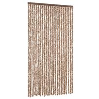 vidaXL Užuolaida nuo musių, smėlio ir tamsiai ruda, 100x230cm, šenilis