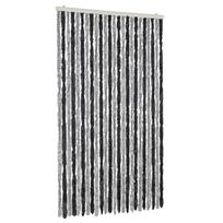 vidaXL Užuolaida nuo musių, pilka ir juoda, 100x200cm, šenilis