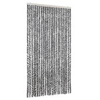vidaXL Užuolaida nuo musių, pilka/juoda/balta, 100x220cm, šenilis