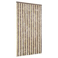 vidaXL Užuolaida nuo musių, ruda ir smėlio, 100x230cm šenilis
