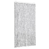 vidaXL Užuolaida nuo musių, šviesiai/tamsiai pilka, 100x200cm, šenilis