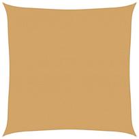 vidaXL Burė nuo saulės, smėlio, 5x5m, HDPE, 160g/m², kvadratinė
