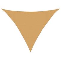 vidaXL Saulės skėtis, 160 g/m², trikampė, smėlio spalvos, 3,5x3,5x4,9 m, HDPE