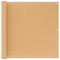 vidaXL Balkono Ekranas Smėlio 90 x 1200 cm HDPE ir aliuminis