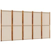 vidaXL Kambario pertvara, 5 segmentai, taupe spalvos, 350x180cm