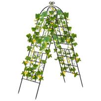 Sodo grotelės iš cinkuoto metalo, juodos, 180 × 50 cm, 2 vnt.