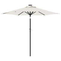 vidaXL Skėtis nuo saulės su plieniniu stulpu, baltas, 225x225x212cm