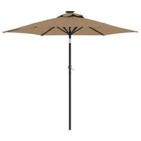 vidaXL Skėtis nuo saulės su plieniniu stulpu, taupe, 225x225x212cm