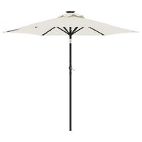 vidaXL Skėtis nuo saulės su plieniniu stulpu, baltas, 225x225x212cm