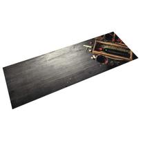 vidaXL Virtuvės kilimėlis, 60x180cm, aksomas, plaunamas, vyno butelys