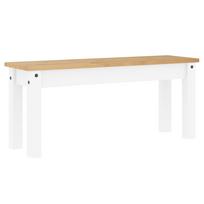 vidaXL Valgomojo suoliukas Panama, baltas, 105x30x45cm, pušies masyvas