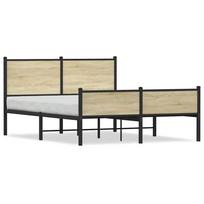 vidaXL Lovos rėmas be čiužinio, sonoma ąžuolo, 140x200cm, metalas