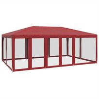 vidaXL Proginė palapinė su 10 sienomis, raudona, 6x4m, HDPE