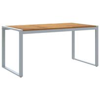 vidaXL Sodo stalas Pilka 160 x 80 x 75 cm Kietos akacijos mediena