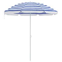 vidaXL Sodo skėtis 240 cm 170T poliesteris Mėlyna ir balta