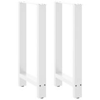 vidaXL Baro stalo kojos, baltos, 2 vnt., 40x(90-91) cm, plienas
