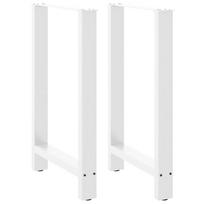 vidaXL Baro stalo kojos, baltos, 2 vnt., 60x(90-91) cm, plienas