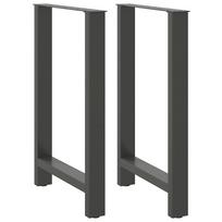 vidaXL Baro stalo kojos, antracito spalvos, 2 vnt., 60x(90-91) cm, plienas