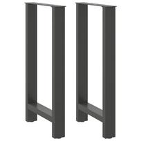 vidaXL Baro stalo kojos, antracito spalvos, 2 vnt., 40x(90-91) cm, plienas