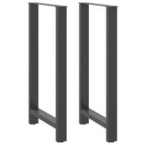 vidaXL Baro stalo kojos, antracito spalvos, 2 vnt., 60x(110-111) cm, plienas