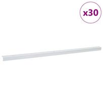 vidaXL Laiptų profiliai 30 vnt. Sidabro 67 x 3 x 2 cm Aliuminis