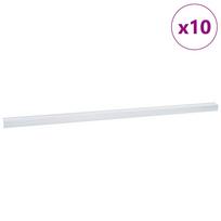 vidaXL Laiptų profiliai 10 vnt. Sidabro 67 x 3.5 x 3 cm Aliuminis