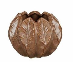 Gėlių vazonas Mica Leaf 1195679, keramika, Ø 14 cm, ruda sp.