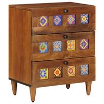 vidaXL Šalia lovos spintelė Ruda 50 x 33 x 62 cm Kietas mango medis