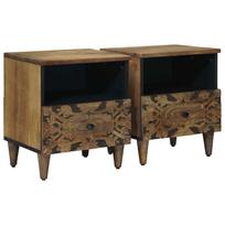 vidaXL Lovos spintelė 2 vnt. Ruda 40 x 33 x 46 cm Kietas mango medis