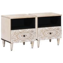 vidaXL Lovos spintelė 2 vnt. Balta 40 x 33 x 46 cm Kietas mango medis