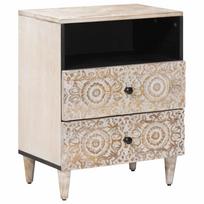 vidaXL Lovos spintelė Balta 50 x 33 x 60 cm Kietas mango medis