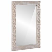 vidaXL sieninis veidrodis Balta 70 x 50 cm Kietas mango medis