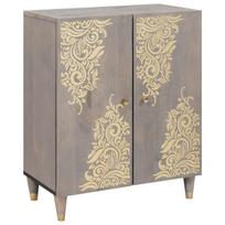 vidaXL Kabalas Pilkas ir auksinis 60 x 33 x 75 cm Kietas mango medis