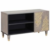 vidaXL Televizoriaus spintelė Pilka 80 x 33 x 46 cm Kietas mango medis